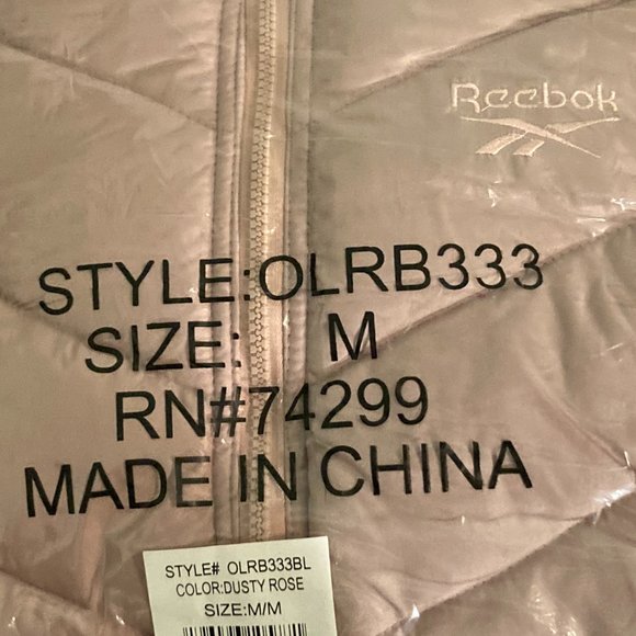 Reebok Womens Reversible Hooded Puffer Coat, Color Dusty Rose, Size Medium, NWT - Picture 16 of 16